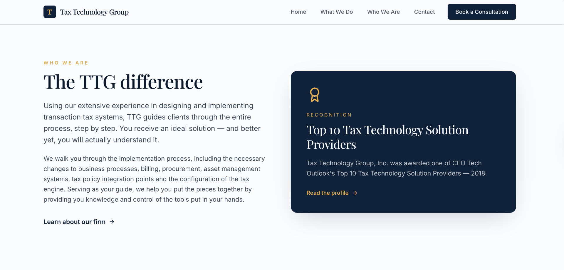 Client website after redesign
