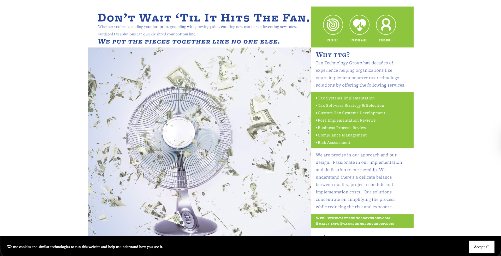 Client website before redesign